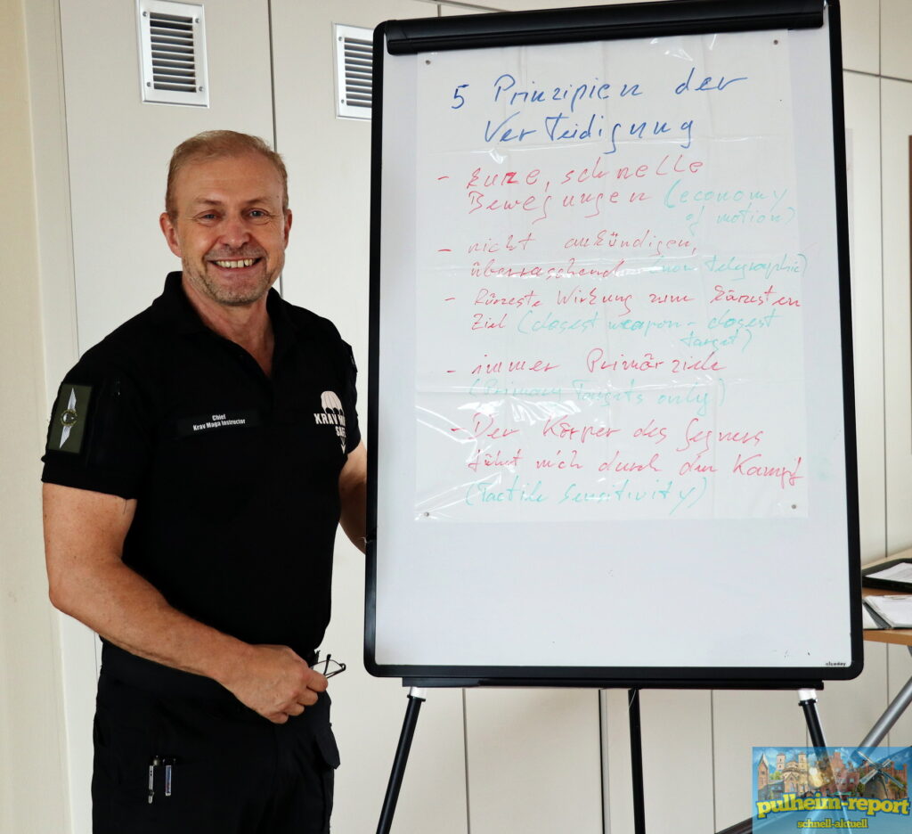 Jan Gleitsmann erklärt die Prinzipien von KRAV MAGA