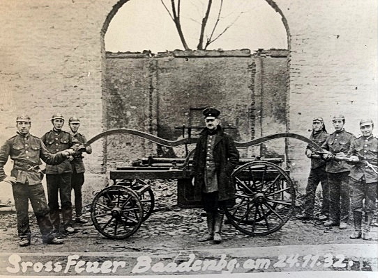 Feuer Gut Baadenberg 24.11.1932 (Foto: Feuerwehr Pulheim)