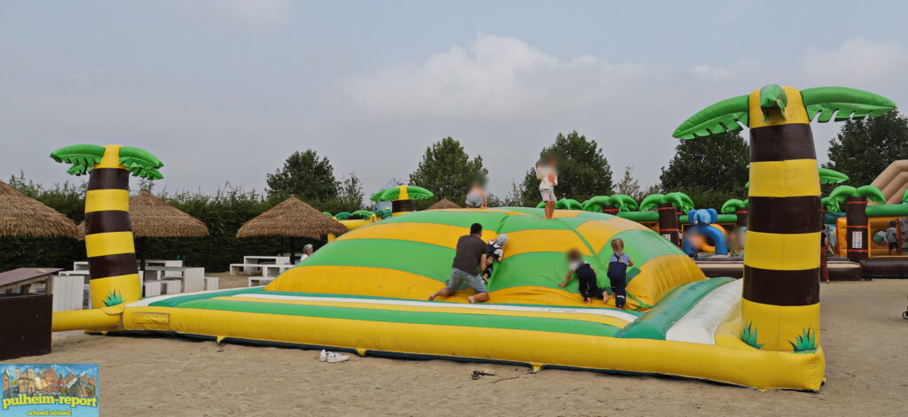 Viele sommerliche Hüpfburgen laden zum Toben ein.