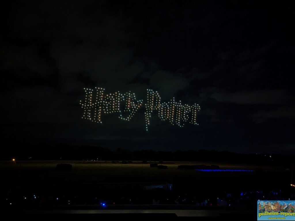 Das Harry Potter Logo über der Galopprennbahn Köln-Weidenpesch